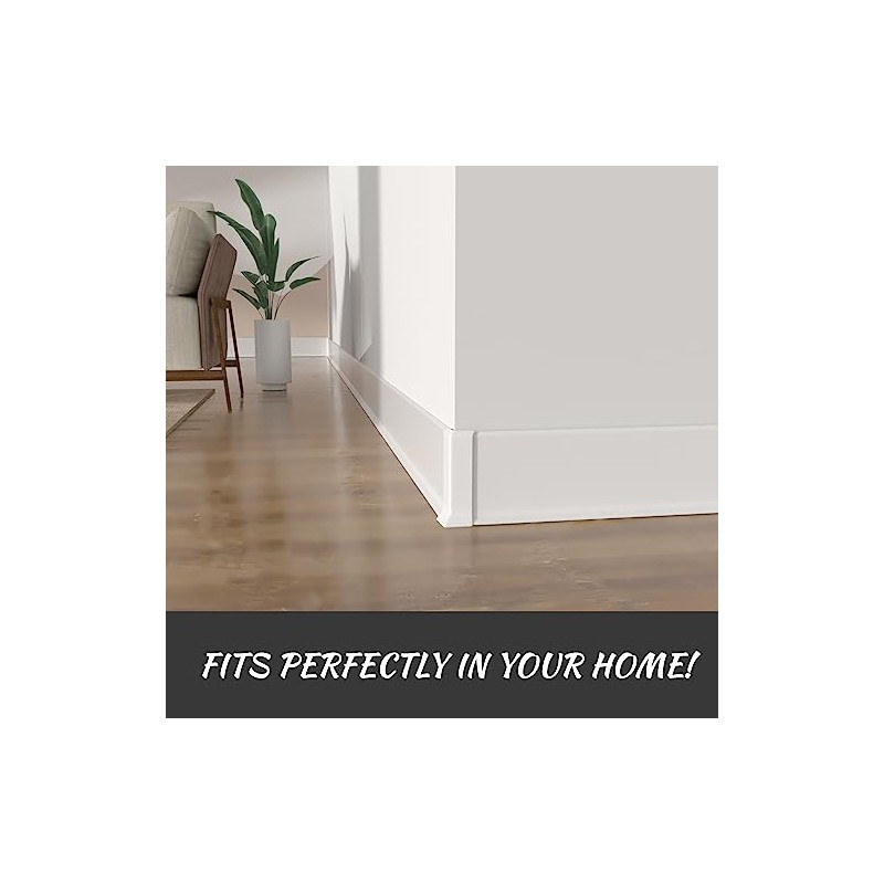 COUKIU Self Adhesive Baseboard Corner Blocks, 4inch(Width)3 Inside + 3