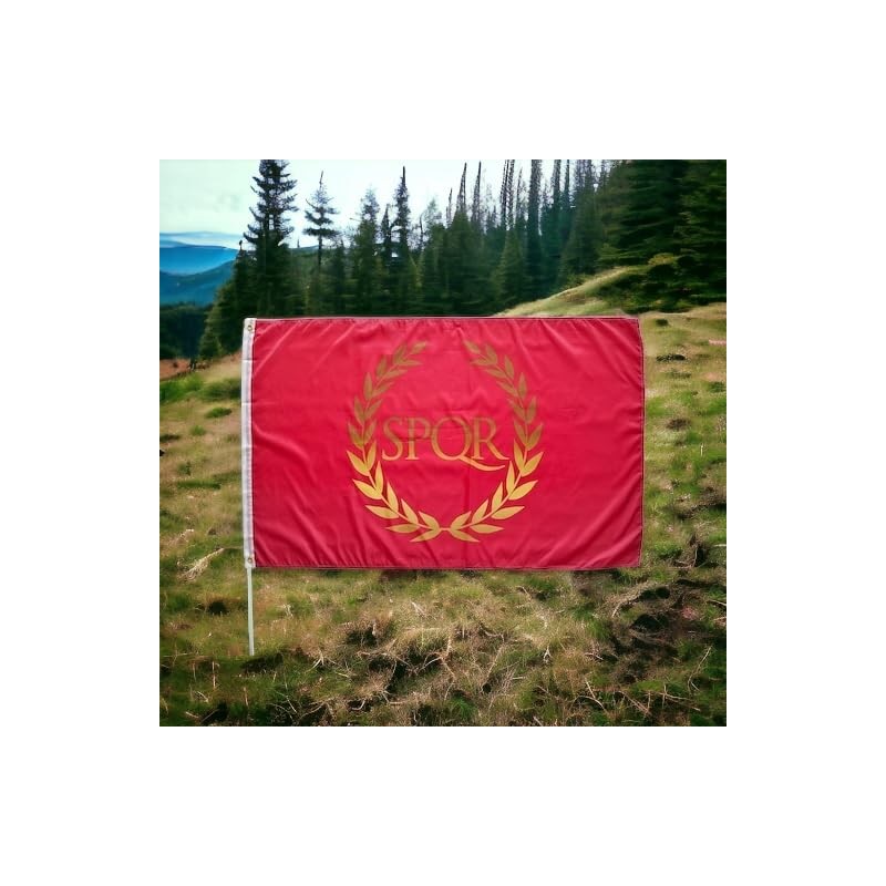 Pandiui23 Roman Empire Flag 5ft x 3ft Palo SPQR Flag