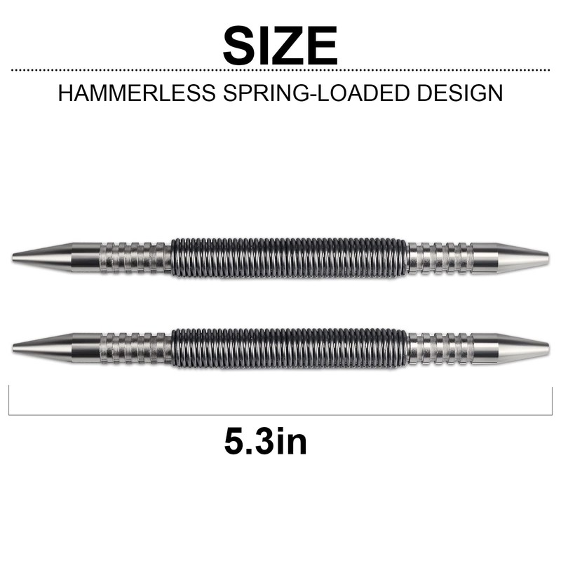 PMIIO 2 Pieces Dual Head Nail Setter Spring Loaded Nail