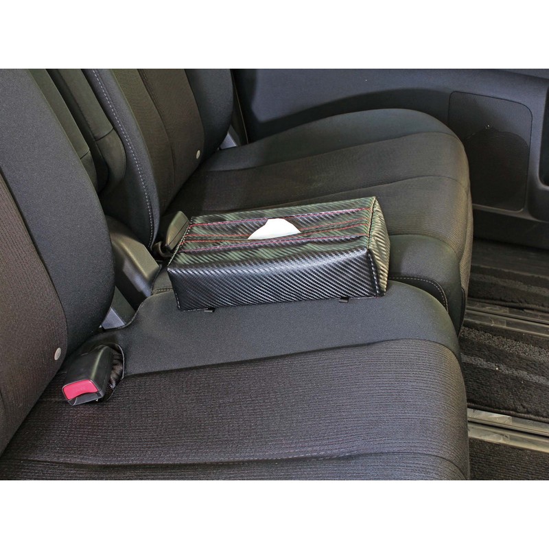 ナポレックス 車用 ティッシュカバー Fizz ブラックカーボン調 ヒモ付 ヘッドレスト/サンバイザー等に簡単取付 NAPOLEX Fizz-1017