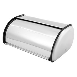 Felievy Stainless Steel Bread Box for kitchen, Bread Bin Bread Storage Holder with Roll Top Lid, Large Capacity Bread Keeper, 17 x 10.6 x 7 Inches