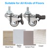 PATIKIL 1 Inch Mini Swivel Caster Wheels with Brake, 4Pcs