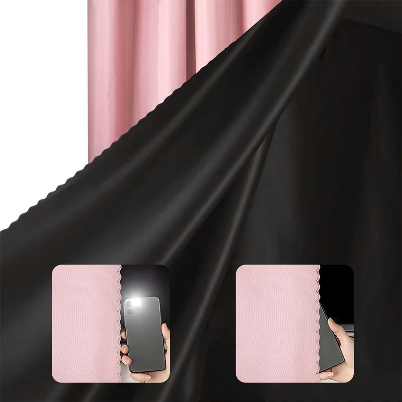 SIQITECHNO Thickened Blackout Bottom Solid Bunk Bed Curtains Students Home
