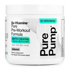 Do Vitamins - PurePump Unflavored All-Natural Pre Workout Powder for Men & Women - Clean Preworkout with Creatine, BCAA, Beta Alanine - Best for Energy, Focus & Pump - Vegan, Keto, Paleo 30 Servings