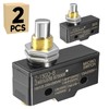2-Pack Micro Limit Switch with Plunger 15A 250V 1NO 1NC