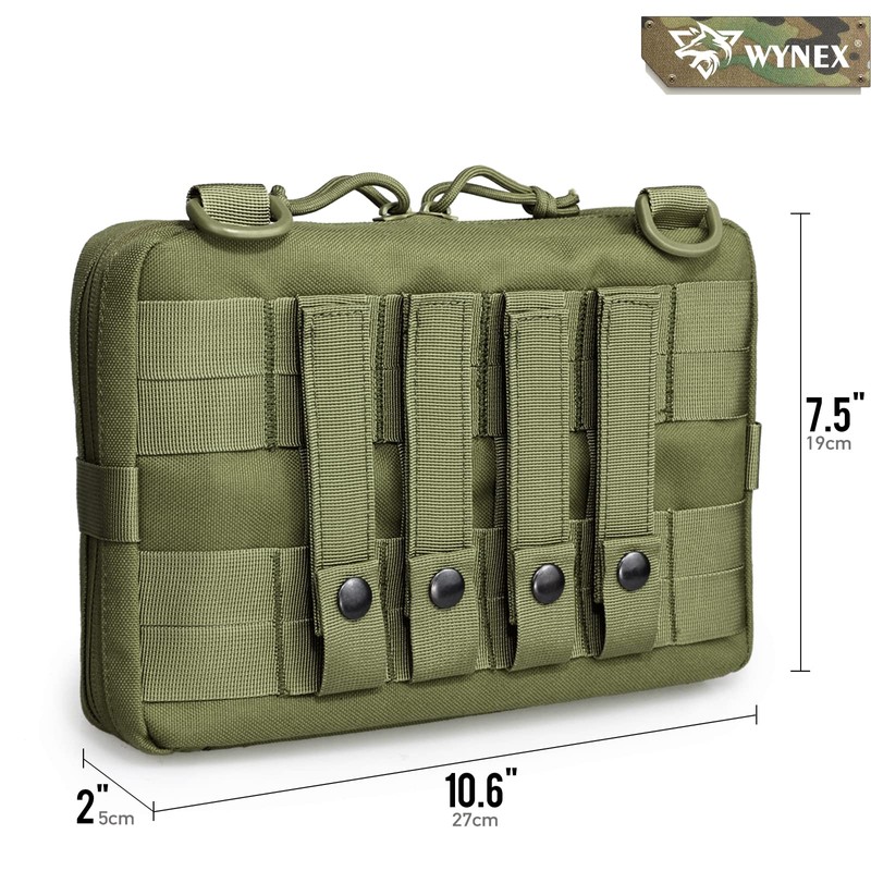WYNEX Tactical Molle Admin Pouch, Upgrade Material Semi-Hidden Zipper &