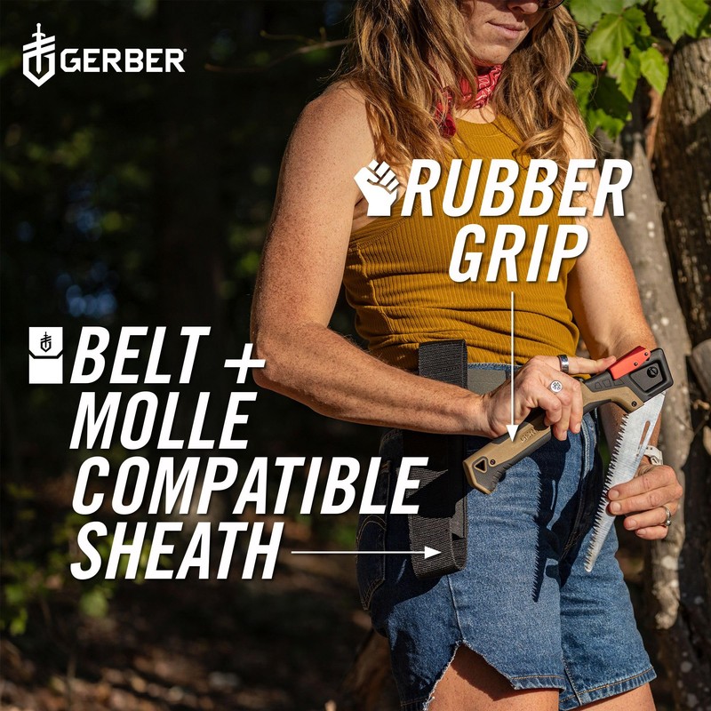 Gerber Gear Bushcraft Saw - Portable Camping Saw for Cutting