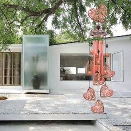 Heart Wind Chimes Outdoor, Hearts Memorial Wind Chime, Heart Gift Wind Chimes, Hearts Wind Bells, Gifts for Women, for Home, Indoor, Outdoor Decoration, Garden Hearts Wind Chimes, Heart Wind Catcher