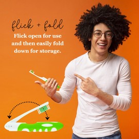 Portable Folding Toothbrush Kit - Built-in Cover, Collapsible, Multi-color (3 Pack Firm-Multicolor)