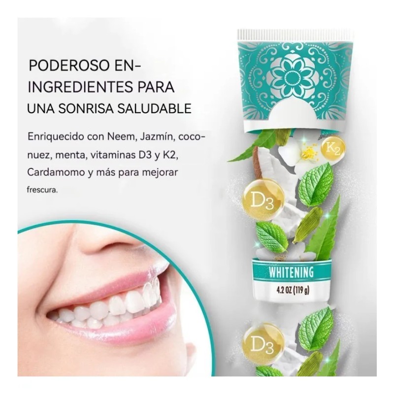 Pasta De Dientes Blanqueadora Sin Flúor 3pcs