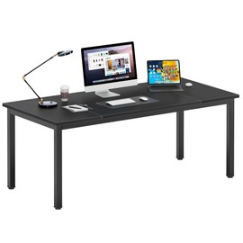 DlandHome 71 inches X-Large Computer Desk, Composite Wood Board, Decent and Steady Home Office Desk,Black