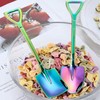 10pack Rainbow Shovel Spoons,Small Shovel Shape Stainless Steel Dessert Fruit