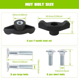 GRABOTE Updated Sets T-Handle Bolts Lawn Mower Handle Replacement Knobs for Models Lawn Mower Parts Durable Bolt Nut Kit