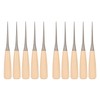 Leather Scraper Awl, 10 Piece Awl with Wooden Handle for