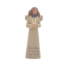 Feather & Grace Holding Flowers in Clear Vase, Figurine for Teachers, Memorial Statue for Home or Room Decor, Guardian Angel Ornament As Inspirational Gifts for Her-Resins-Multi, one Size