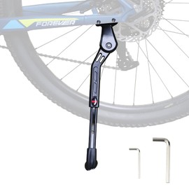 MEGHNA 40 mm Hole Spacing Bicycle Stand Aluminium Alloy Rear Stand Aluminium Alloy Bicycle Stand Non-Slip Side Stand for 22-29 Inches