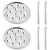 BAOPUSHIDAJILI 2Pcs Stainless Steel Escargot Plates with 12 Compartment Holes