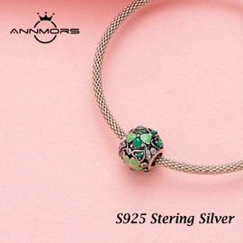 Annmors Charm, Love You Hearts, Pendant, S925 Sterling Silver, Bead Charm with Cubic Zirconia for European Bracelets, Necklaces, Mother's Day, Christmas Jewellery Gift for Men and Women, Silver