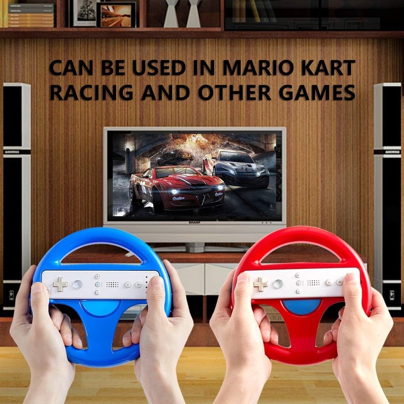 DOYO 2 Pack Steering Wheel Wii Controller Design Stand Mario