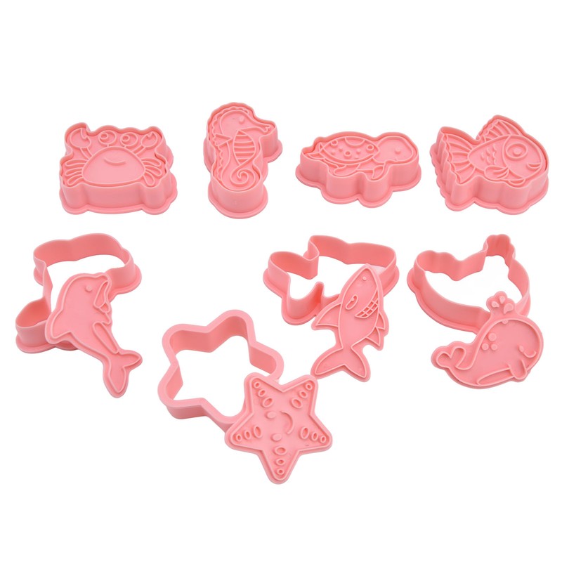 Plastic Cookie Cutters Sea Animal Pattern 3D Cartoon Baking Pressable