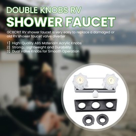 RV Shower Faucet, Dual-Handle Camper Shower Faucet with Acrylic Knobs, 4" RV Shower Valve Diverter, RV Outdoor Shower for RV, Camper Van, Outside and Inside Bathroom Shower (Chrome)