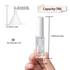 Agidea Nail Art Liner Empty Bottles 7ML, 6 Pack Empty Blooming Nail Polish Bottles with Brush & Mixing Balls & Funnels for Nail Decoration DIY Art (Not for Gel) (WHITE)