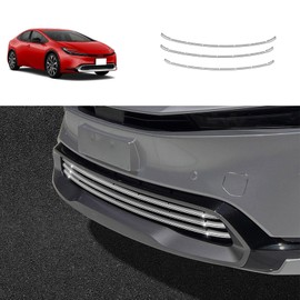 TERDARAY Front Grille Trim Compatible With Toyota Prius 2023 2024 Front Bumper Grille Strip Frame Trim Exterior Car Accessories Stainless Steel 3PCS