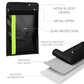 Belle Vous Document Holder Pack of 2 - Fireproof Document Bag A5 & A4 - Fireproof Document Box for Valuables - Fireproof Bag - Waterproof Document Bag