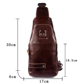 Sling Bag Men Leather, Chest Bag Crossbody Shoulder Business Backpack Outdoor