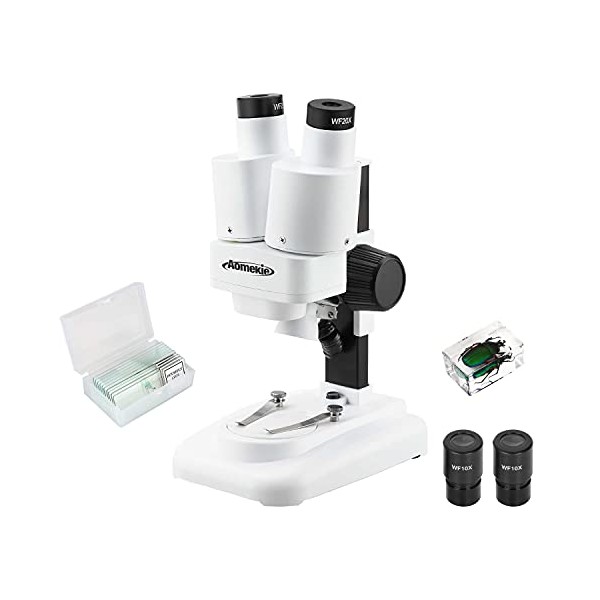 Aomekie Microscope for Kids Stereo Microscopes 20X & 40X Magnifications Portable LED Microscope