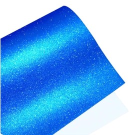 Syntego 10 Sheets Blue Self Adhesive Glitter Vinyl Permanent Overlay Sheets 12"" x 12"" Laminate Stickers, SAG04-BLUE