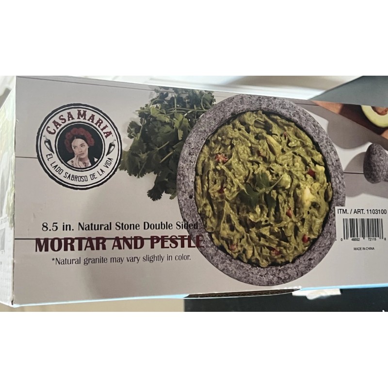 Casa Maria 8.5 Inch Natural Stone Double Sided Mortar &