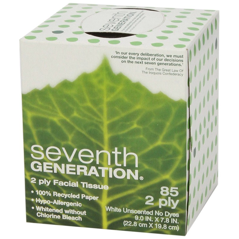 Seventh Generation Facial Tissue Cube, 2-ply, 1 box, 85 tissues