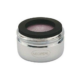 Neoperl 14 5700 5 PCA Perlator HC California Economy Flow Male Aerator, 1.2 GPM, Small, Aerated, Honeycomb Screen, Pink/Clear Dome, 13/16"-27 Threads, Chrome, Brass