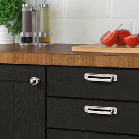 CABDM 10 Pack 1 Inch Vintage Ball Polished Nickel Cabinet Knobs Kitchen Cabinet Hardware Drawer Knobs Pulls for Drawers.