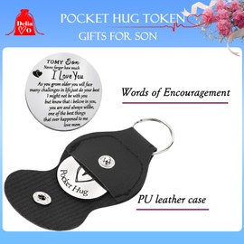 Pocket Hug Token Keychain for Men– Son Gifts for Him - Ideal for Birthdays, Christmas, Valentine's Day, and Graduation