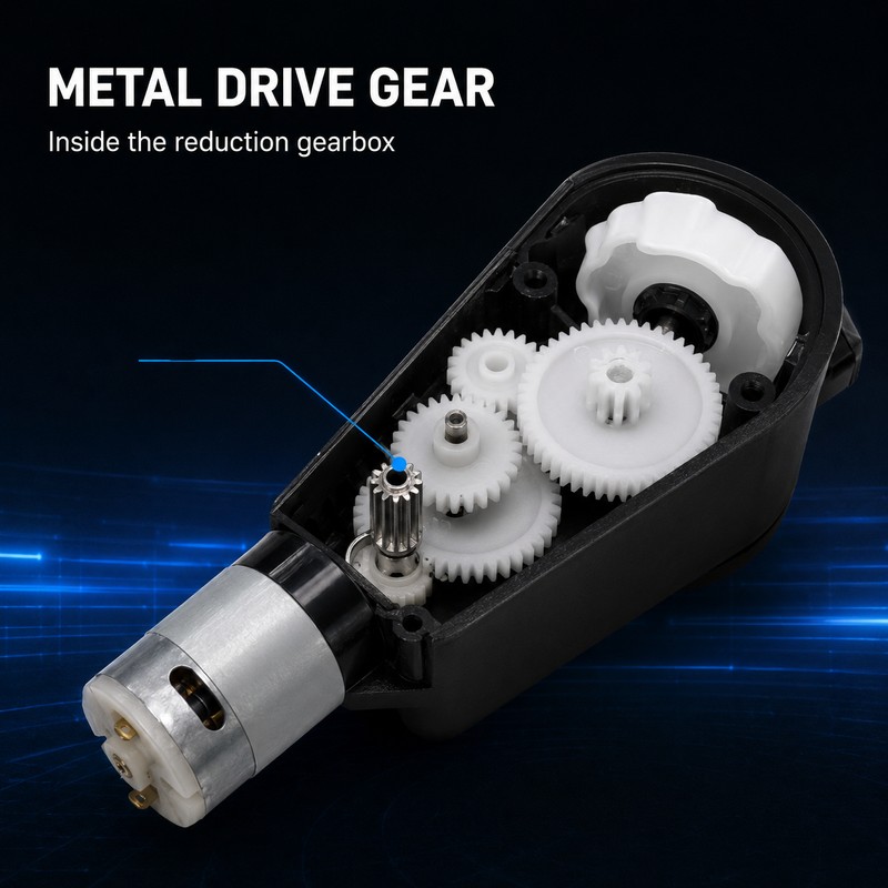 2-Pack 12V RS390 16000RPM Ride-On Car Motor Gearboxes with 12mm