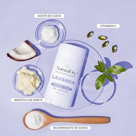 NaturalDry - Pack de 2 desodorantes Naturales para Mujer con aroma a lavanda - Sin Aluminio - Sin Parabenos - No obstruye los poros - Elimina el mal o