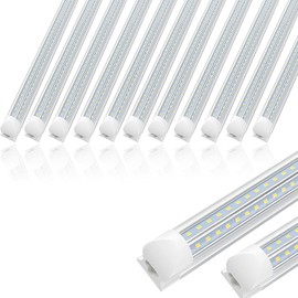 SHOPLED 4FT LED Shop Light, 36W 4680LM 6000K Cool White, T8 4 Foot LED Tube Light Fixture, V Shape, No Ballast, LED Shop Lights for Garage, Plug and Play, 12 Pack