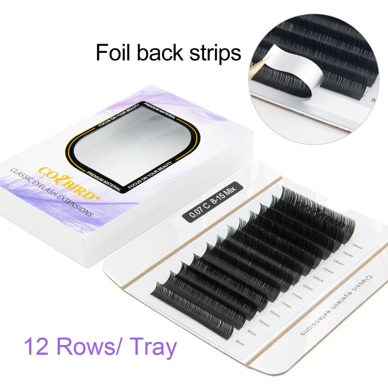 COZBIRD Single Eyelash Extension Classic 1 to 1 Fake Silk