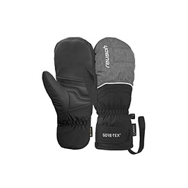 Reusch Children's Tommy GTX Velcro Junior Mitten Gloves, Black/Black Melange, 6