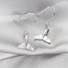Sterling Silver Whale Tail Dangle Earrings