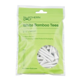 Northern Golf White Bamboo Golf Tees (2 1/8" / 54mm 40 Tees Per Pack)