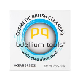 Bdellium Tools Cosmetic Brush Cleanser (Solid Brush Soap) with Cleaning Pad - Ocean Breeze Scent (Blue)