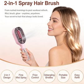 2-in-1 Detangler Brush, Hair Brush with Water Spray