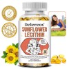 Sunflower Lecithin Capsules 900mg Contains natural phosphatidylcholine, provides nutritional support during lactation, relieves mammary catheter blockages, promotes milk flow, 2 pieces, 120 servings / 해바라기 레시틴 캡슐 900mg 천연 포스파티딜콜린 함유 수유 중 영양지원 유선 카테터 막힘 완화 우유 흐름 촉진, 2개, 120회분