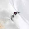 AeraVida Boho Elegance Flowers Wrap Purple Crystal .925 Sterling Silver