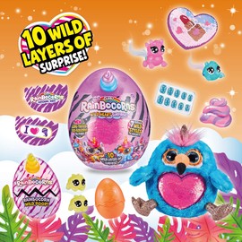 Rainbocorns Wild Heart Surprise Tiger - 11" Collectible Plush Stuffed Animal - 10 Layers of Surprises, Unicorn Slime Mix, Nail Decals, Sparkle Sequin Heart, Ages 3+ by ZURU