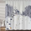 Winter Ski Shower Curtain, Snow Mountain Sports Field Outdoor Sports