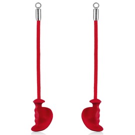 HXD-ERGO Ergonomic Tricep Rope of 2, Tricep Pull Down Attachment with Ergonomic Grip for Cable Machine - Single Arm Tricep Pull Down Cable Attachment for Gym（Red 2 pcs）